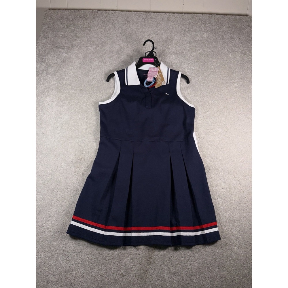 NWT Tommy Bahama Active Dress Set Women's M Navy Polo Tennis Golf Pleated 3pc